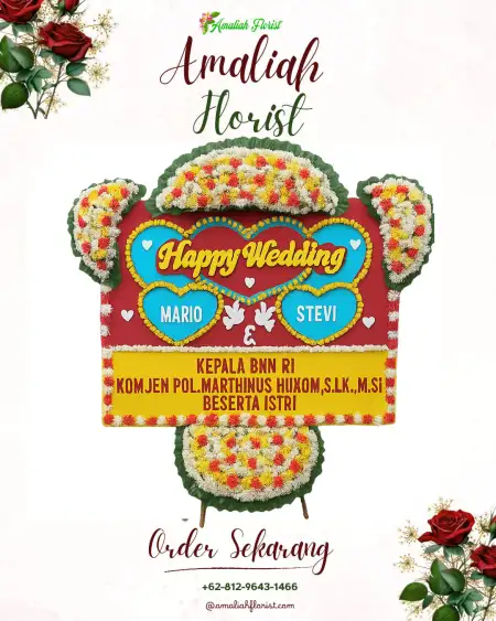 Papan Bunga Pernikahan Menur